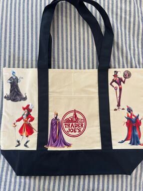 Disney Villians Ursula Hades Hook Cruella Jafar Custom Trader Joes Large Tote